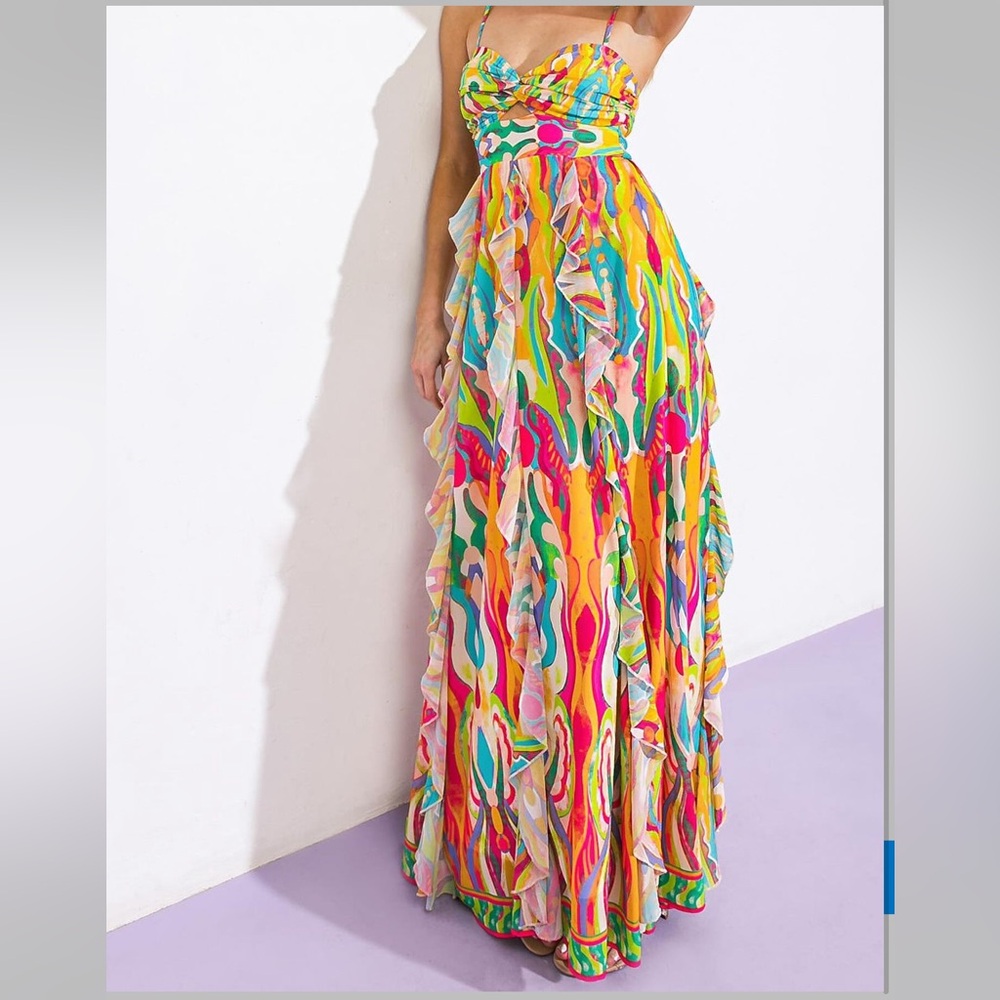 NWT Flying Tomato “DANCE THE NIGHT AWAY”MAXI DRESS Small - Picture 2 of 13